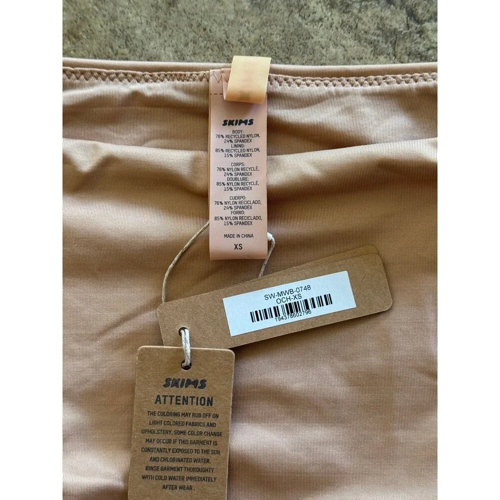 Skims Signature Swim Mid Waist Bottom Ochre Size XS